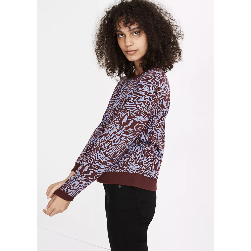 Madewell Resourced Oversized Sweatshirt Sweater in Tigerized Print Size M Tiger - Picture 2 of 7